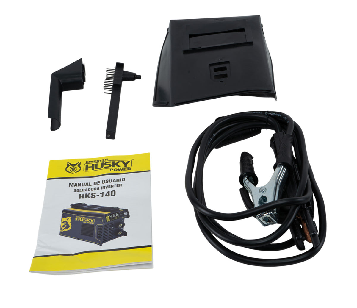 Soldadora inverter Husky Power HKS-140 110/220 V, accesorios incluidos.