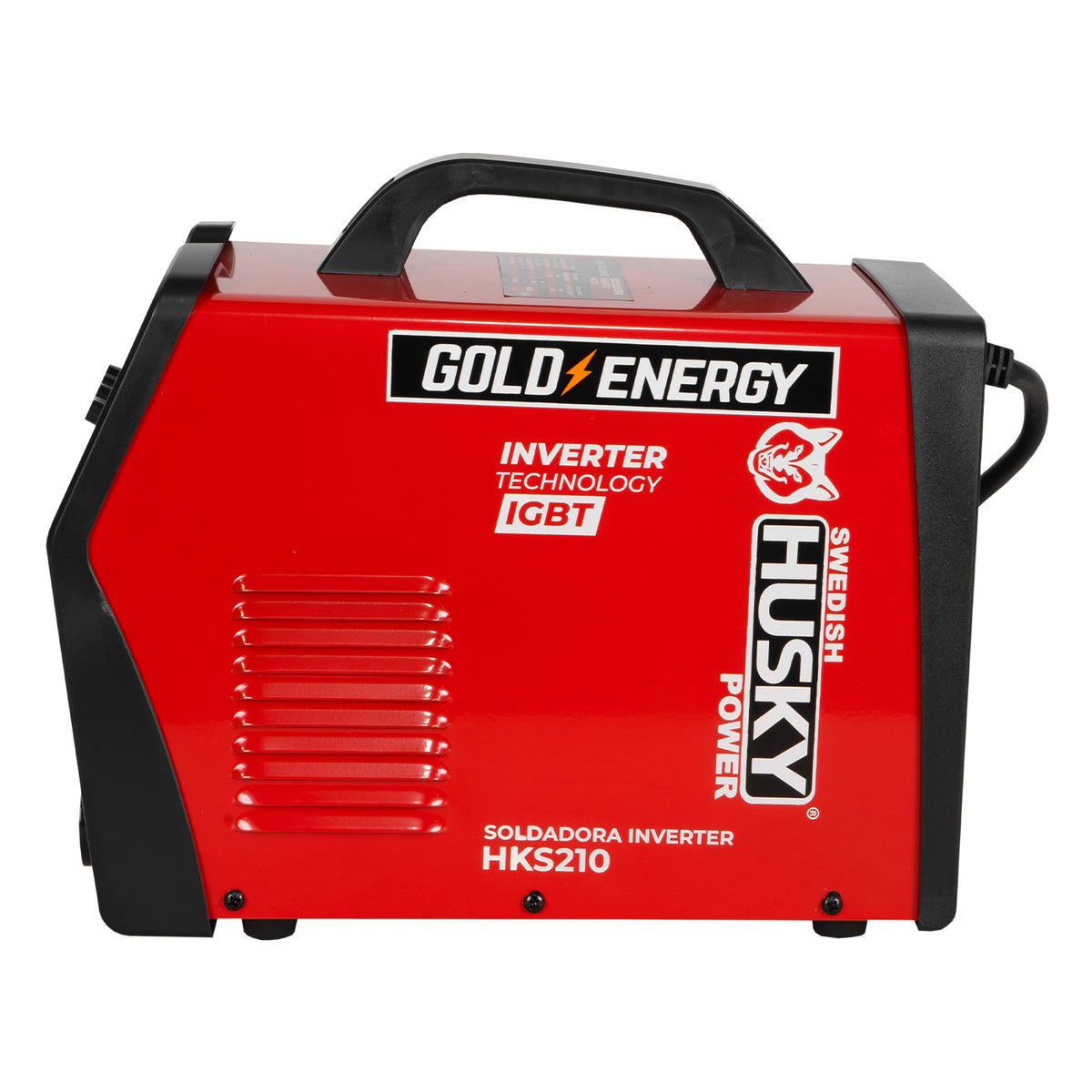 Soldadora inverter Husky Power HKS210 110/220 V, vista lateral opuesta.