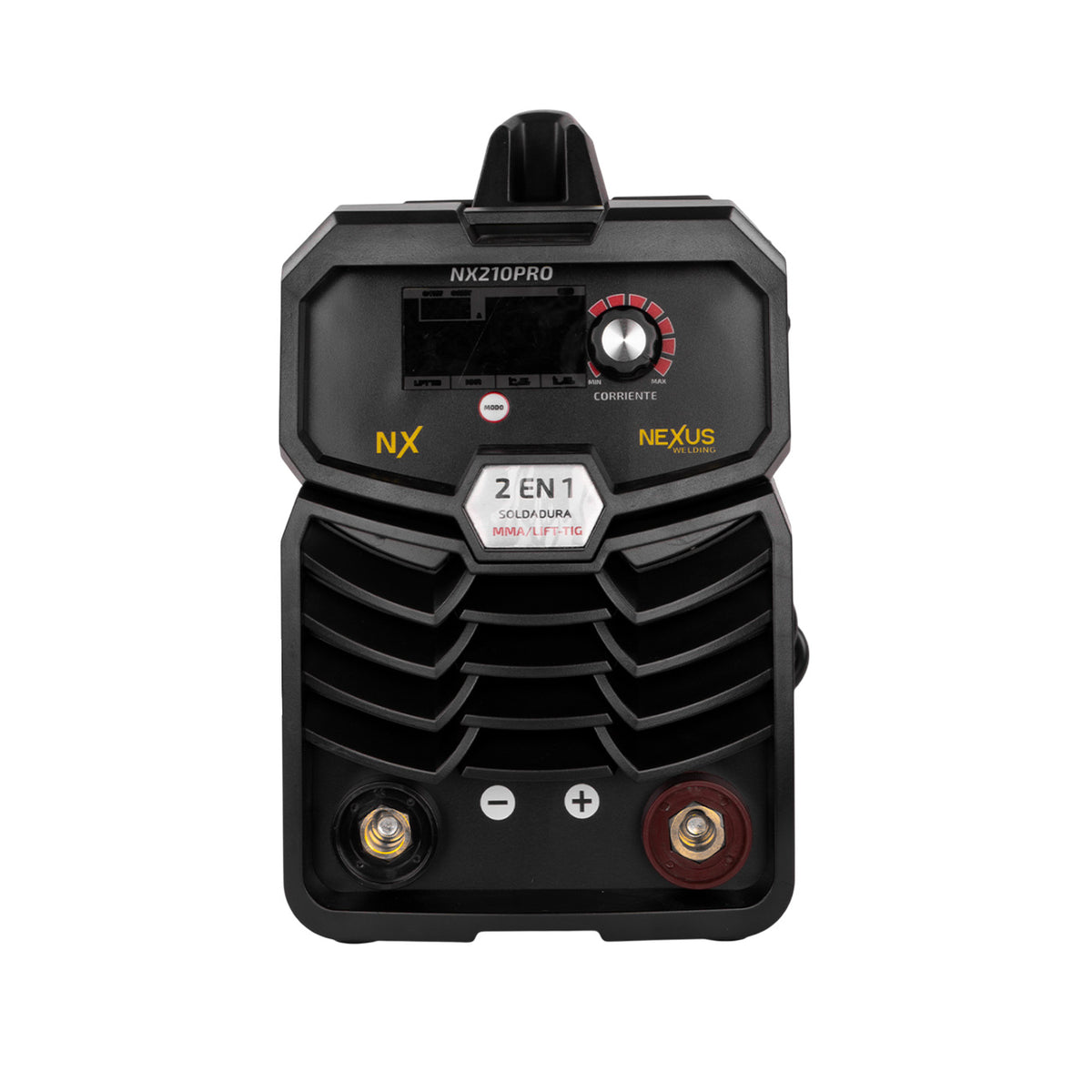 Soldadora inverter Nexus NX210PRO, vista frontal.