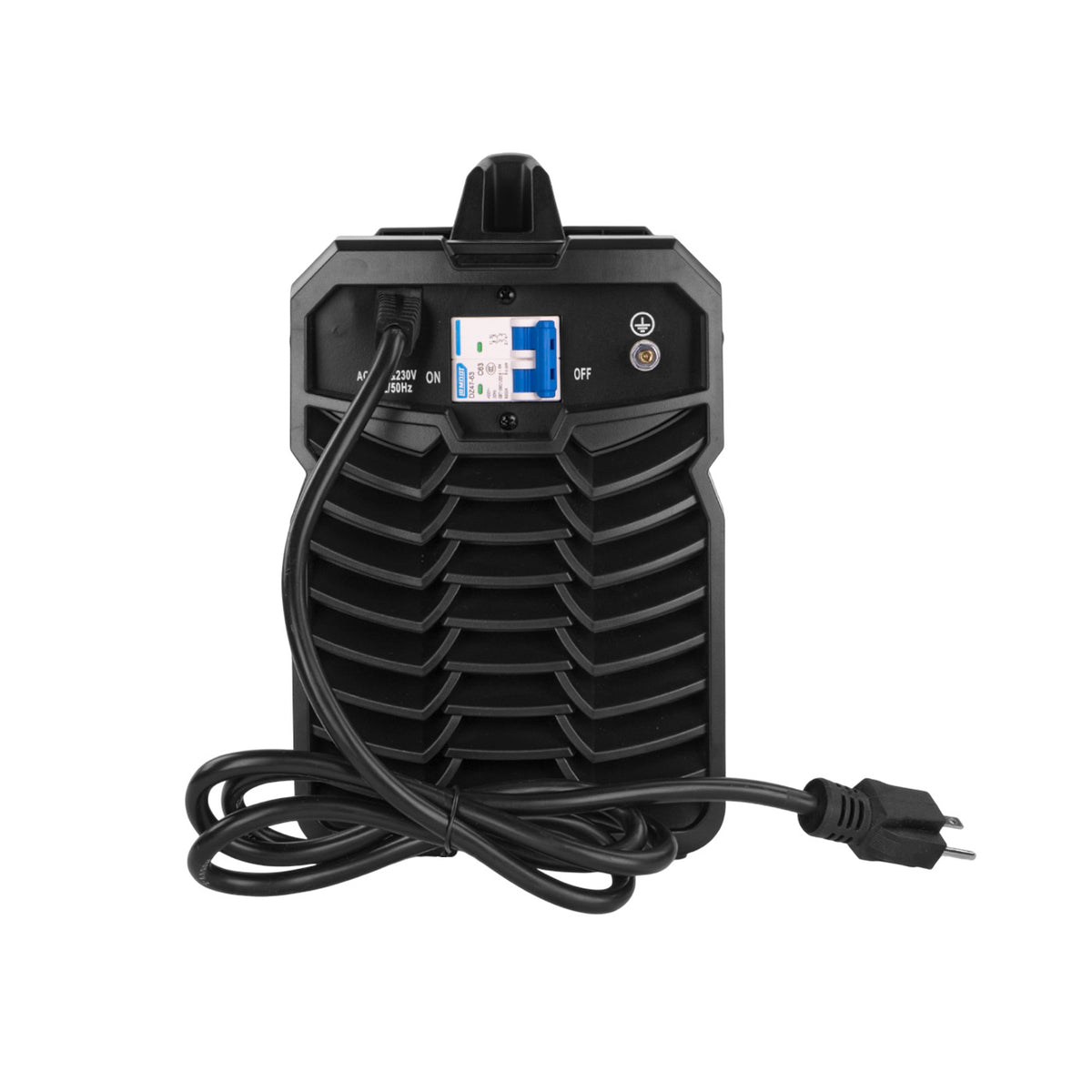 Soldadora inverter Nexus NX210PRO, vista frontal con cable.