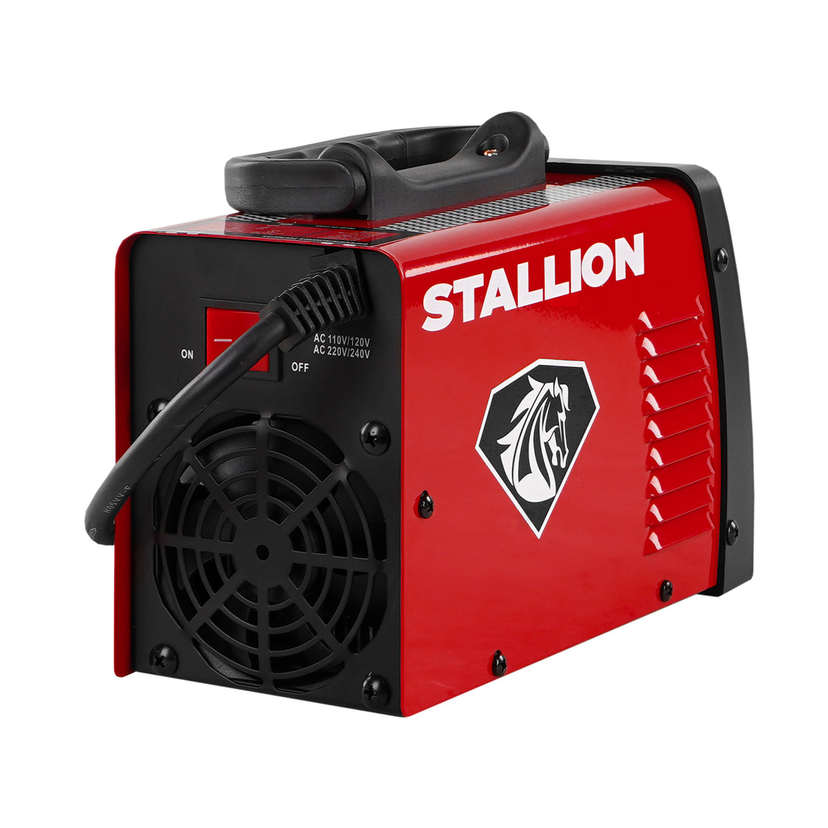 Soldadora inverter Stallion ST-R14, vista posterior lateral.