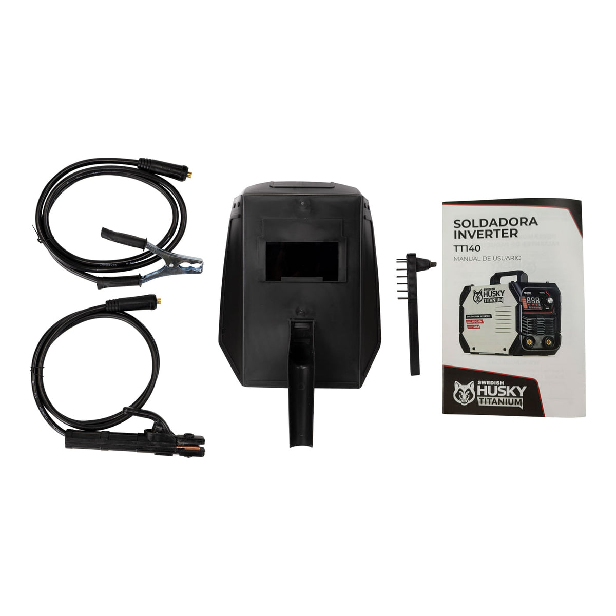 Soldadora inverter Swedish Husky Power TT140, accesorios incluidos.