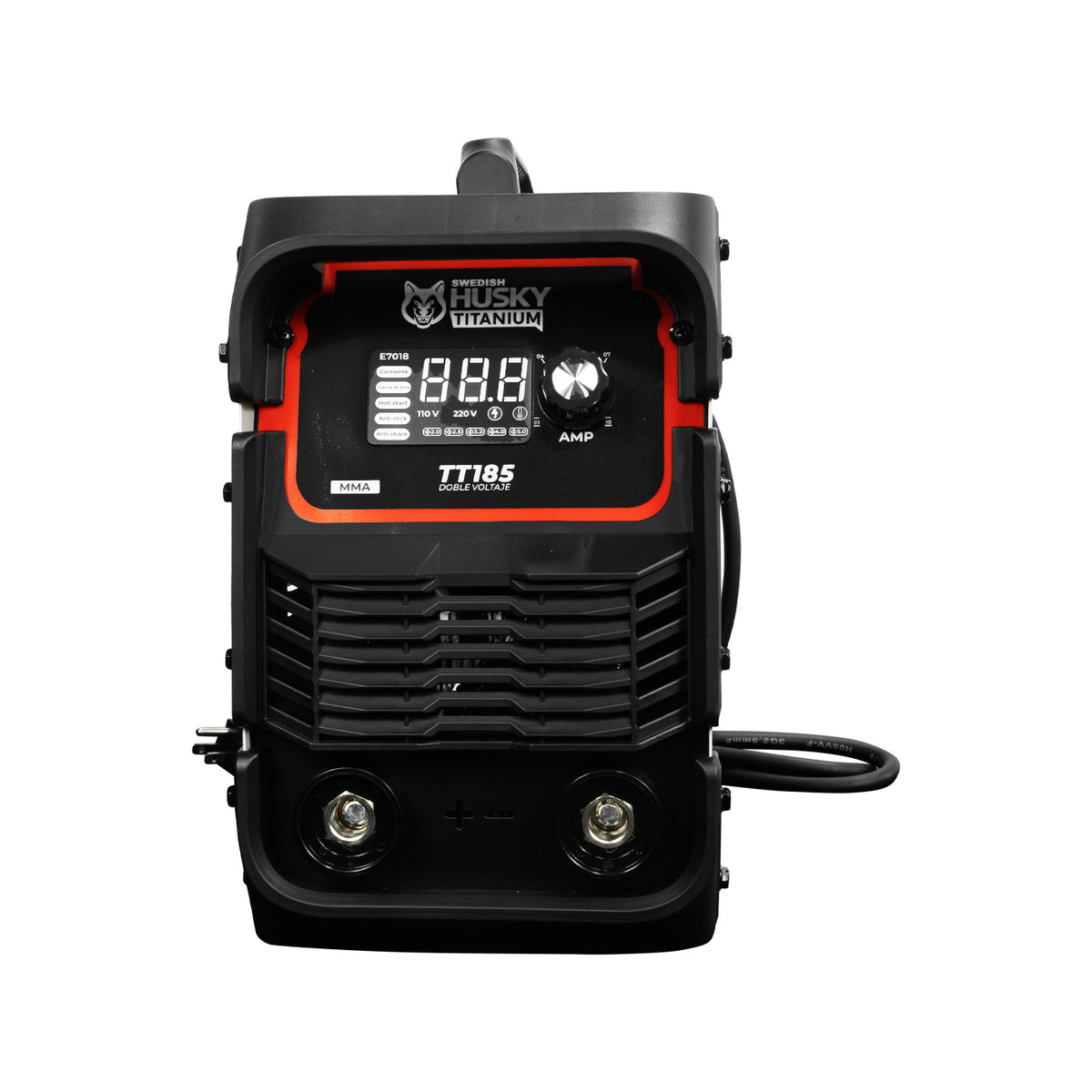 Soldadora inverter Swedish Husky Power TT185, vista frontal.