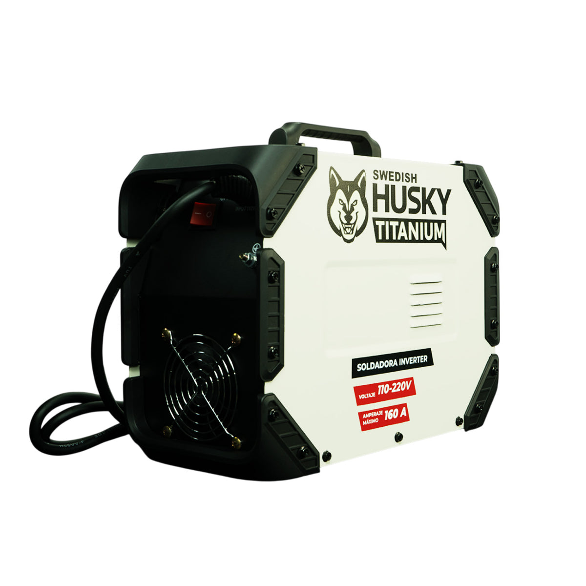 Soldadora inverter Swedish Husky Power TT185, vista posterior.