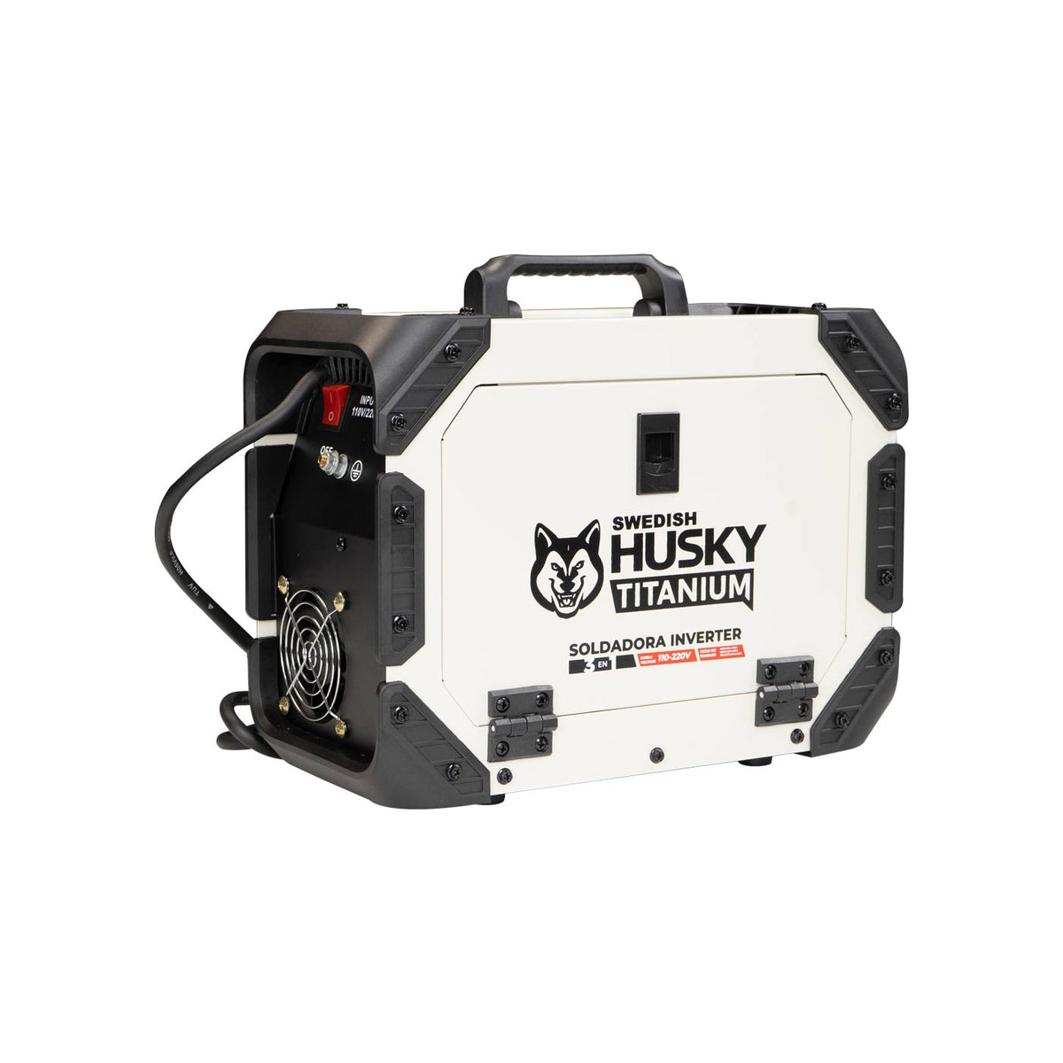 Soldadora multiproceso Swedish Husky Power TM3120, vista lateral.