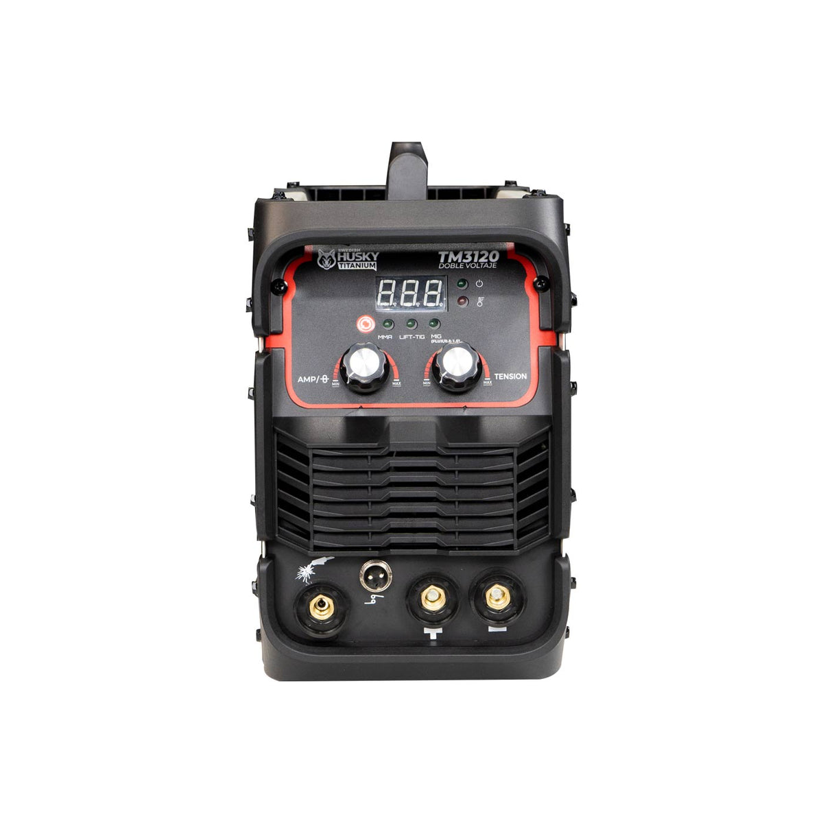Soldadora multiproceso Swedish Husky Power TM3120, vista frontal.