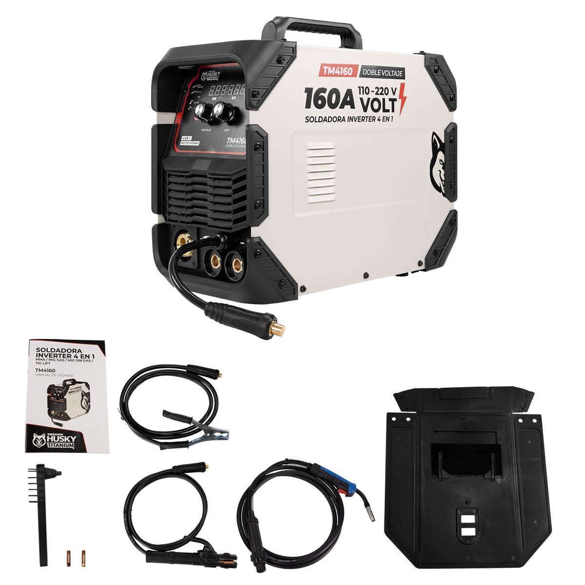 Soldadora multiproceso Swedish Husky Power TM4160, accesorios incluidos.