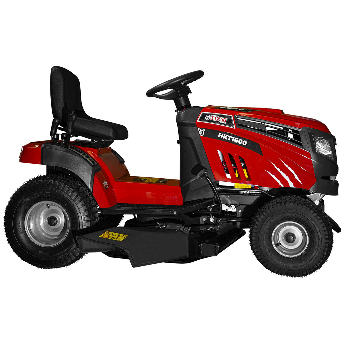 Tractor podador Husky Power HKT1600 de 16 HP y 42 pulgadas, vista lateral.