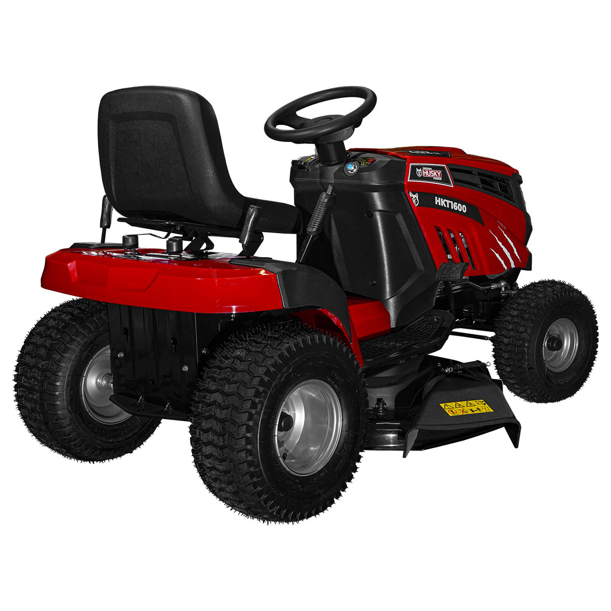 Tractor podador Husky Power HKT1600 de 16 HP y 42 pulgadas, vista trasera.
