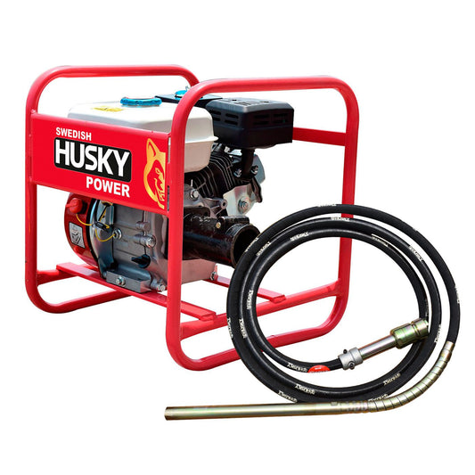 Vibrador de concreto Husky Power HKV386-65 con motor de 6.5 HP, kit completo.